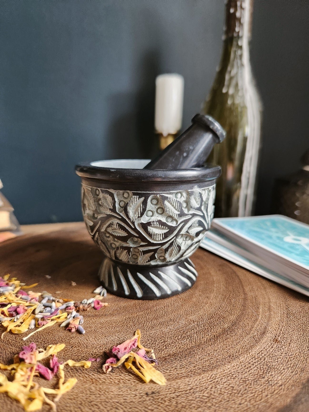 Soapstone Carved Mortar & Pestle