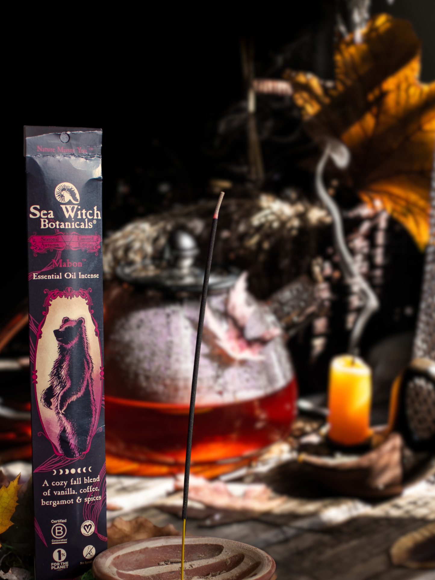 Mabon™ Incense: with All-Natural Coffee, Vanilla,